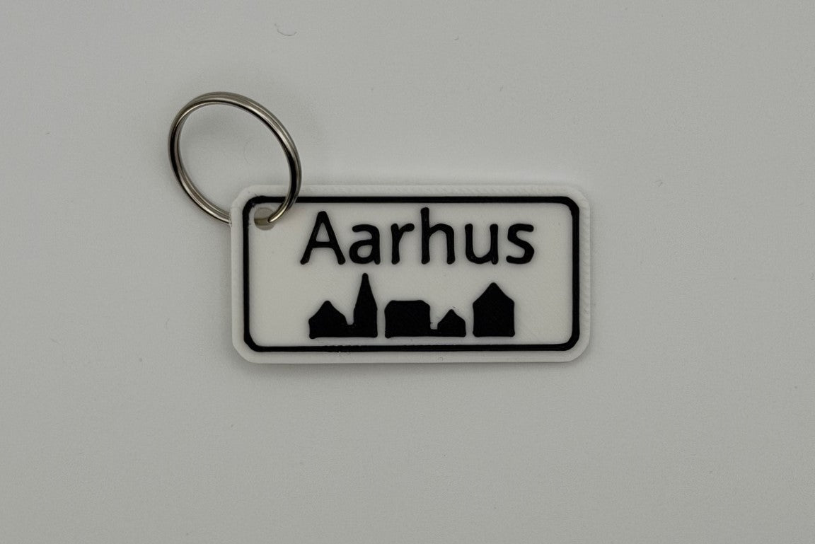 Personlig nøglering med bynavn