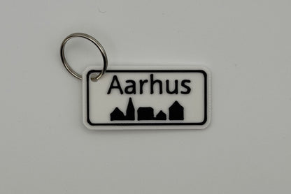 Personalized keychain with city name