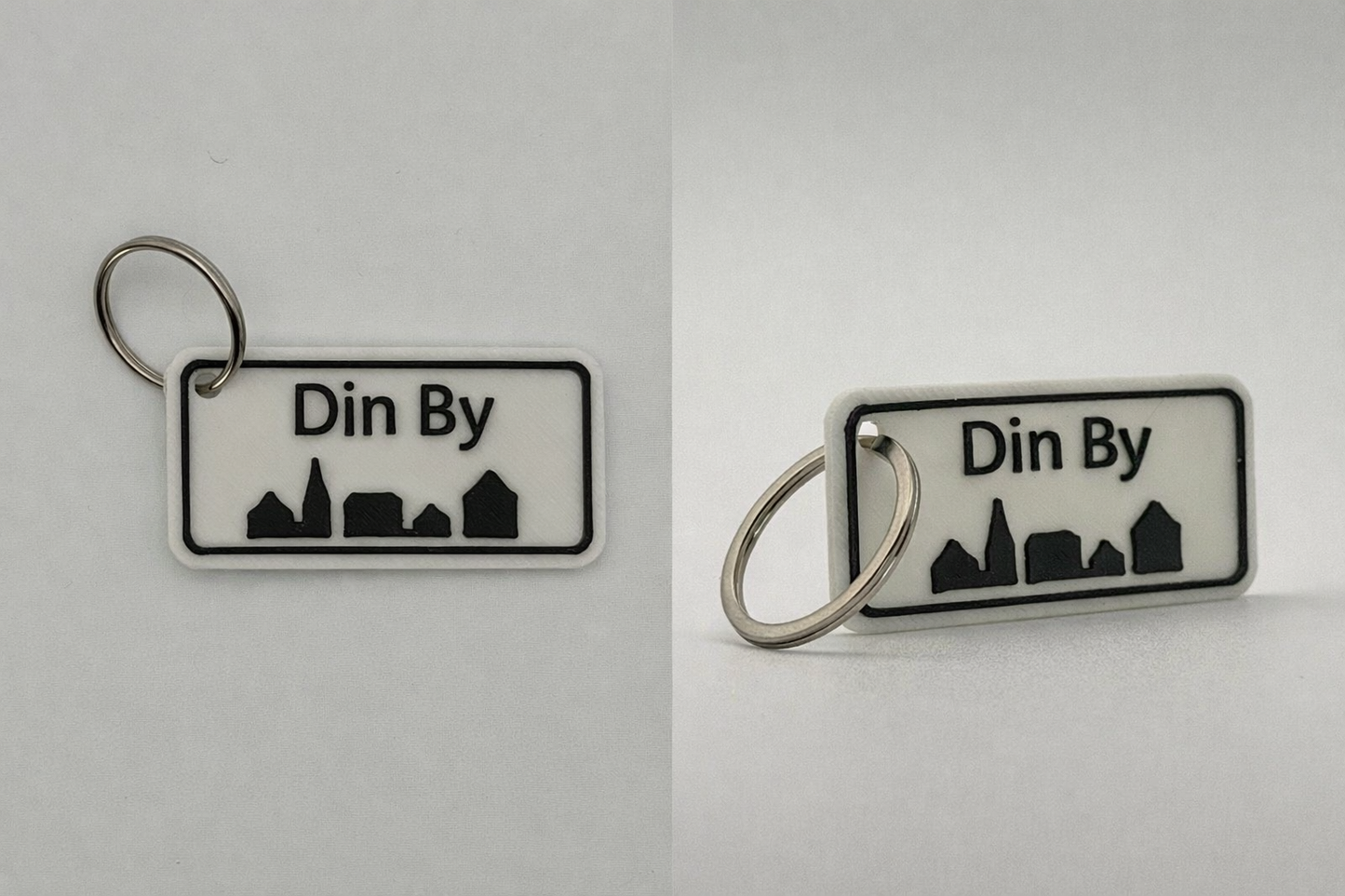 Personlig nøglering med bynavn