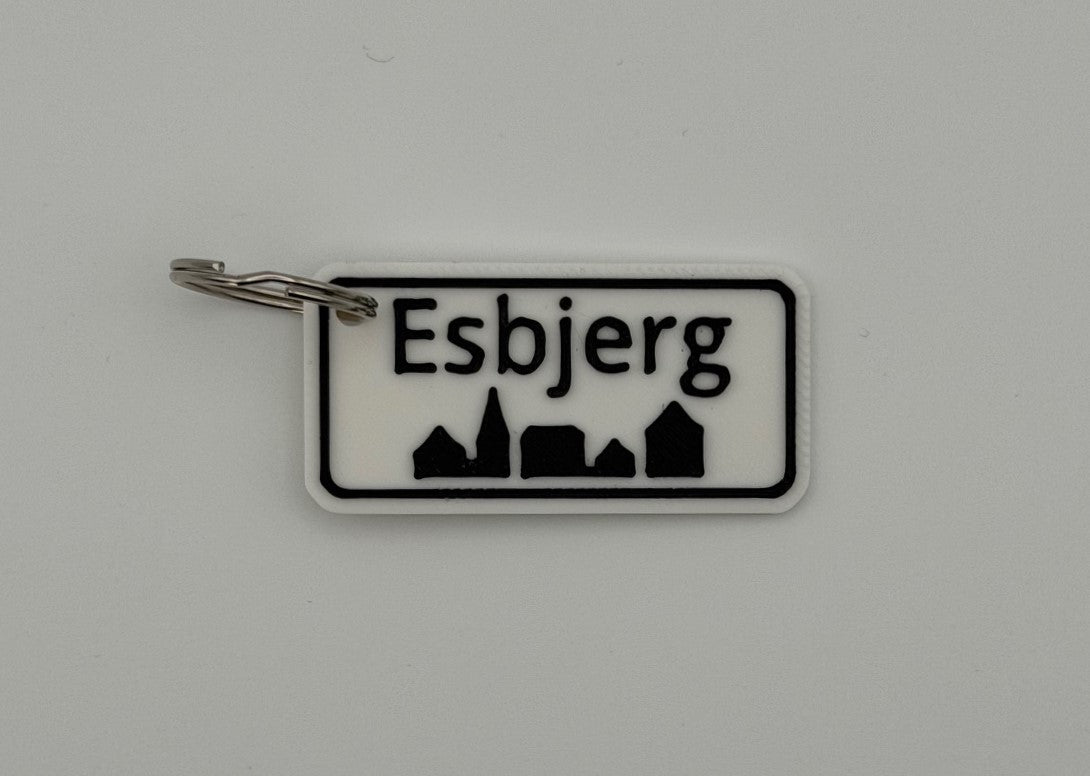 Personlig nøglering med bynavn