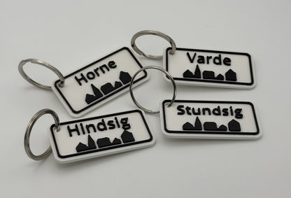 Personalized keychain with city name