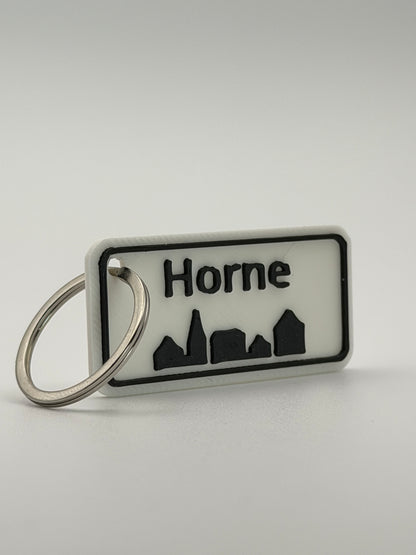 Personalized keychain with city name