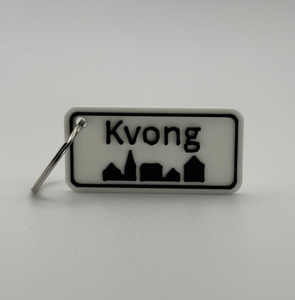 Personalized keychain with city name
