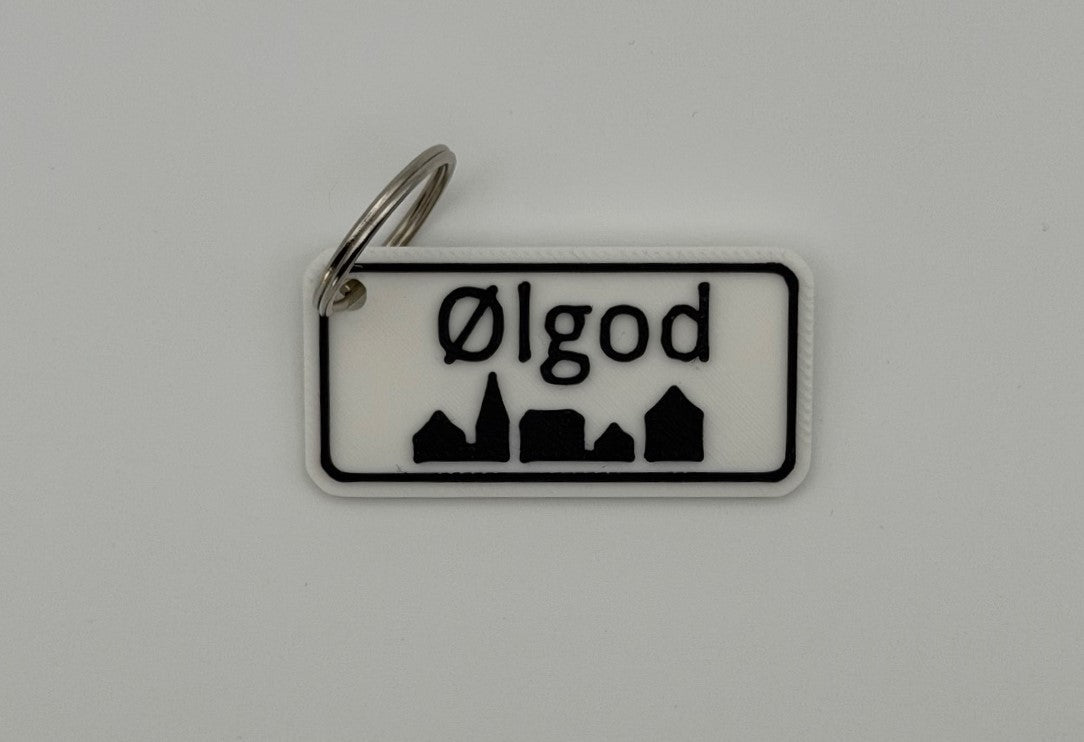 Personlig nøglering med bynavn