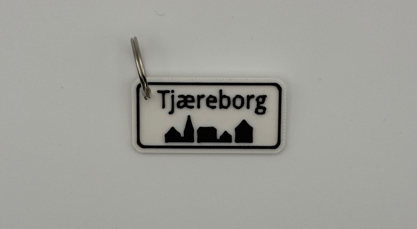 Personlig nøglering med bynavn