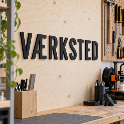 Personlige 3D-bogstaver til væg – design din egen tekst